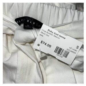 Crop bubble sleeve Shorts Set